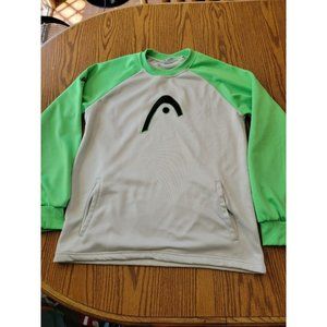 Head Penn Mens Pullover Sweater Color White/Green Size Medium 100% Polyester